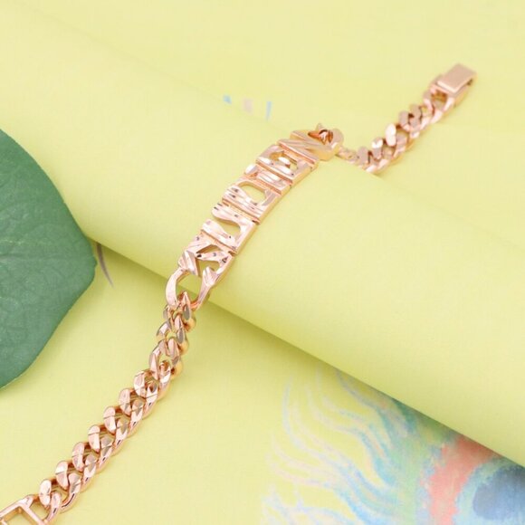 "Rose Gold Designer Bracelet with ""Sudien"" Text Detailing, XPBL1155 - Picture 5 of 12